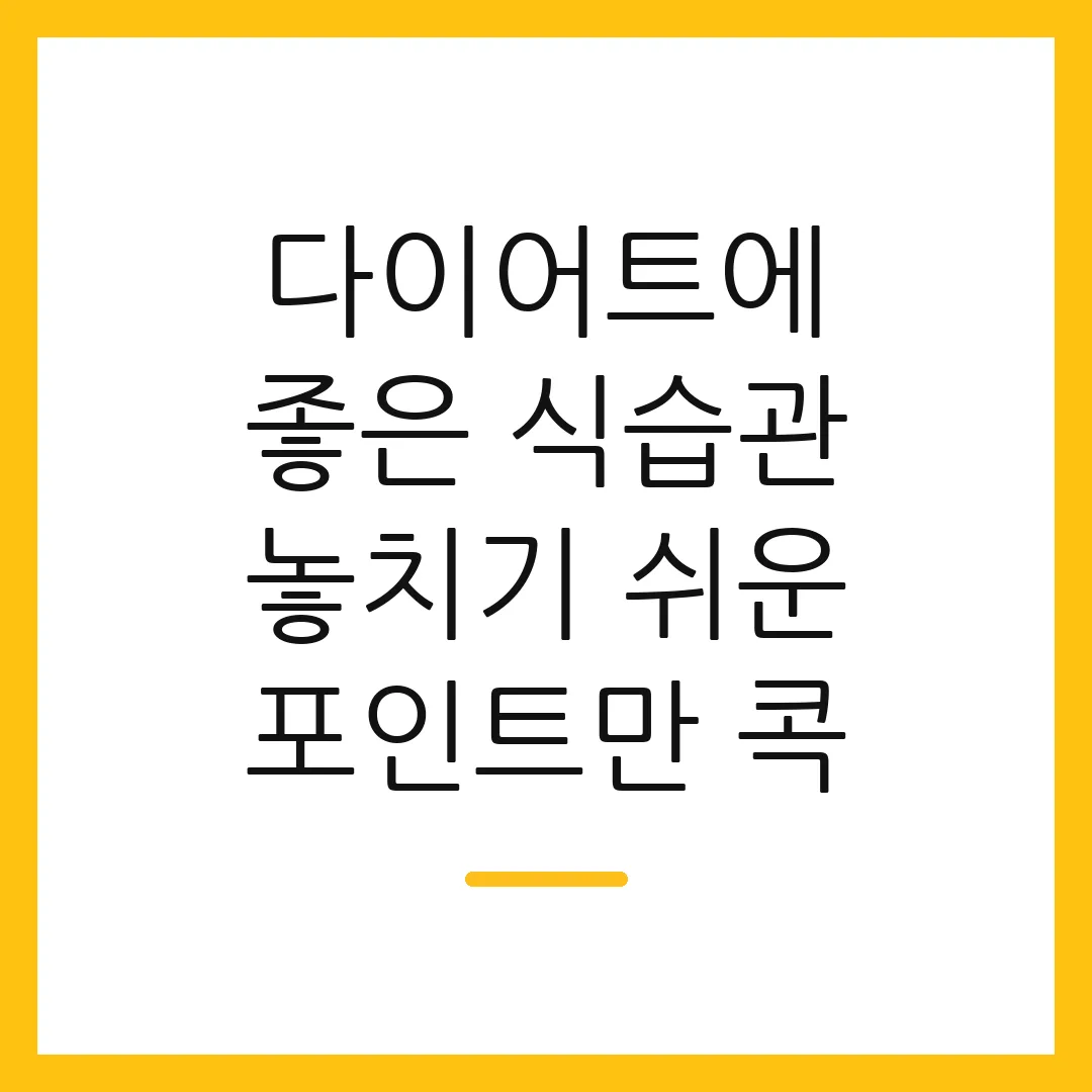 다이어트에 좋은 식습관 놓치기 쉬운 포인트만 콕