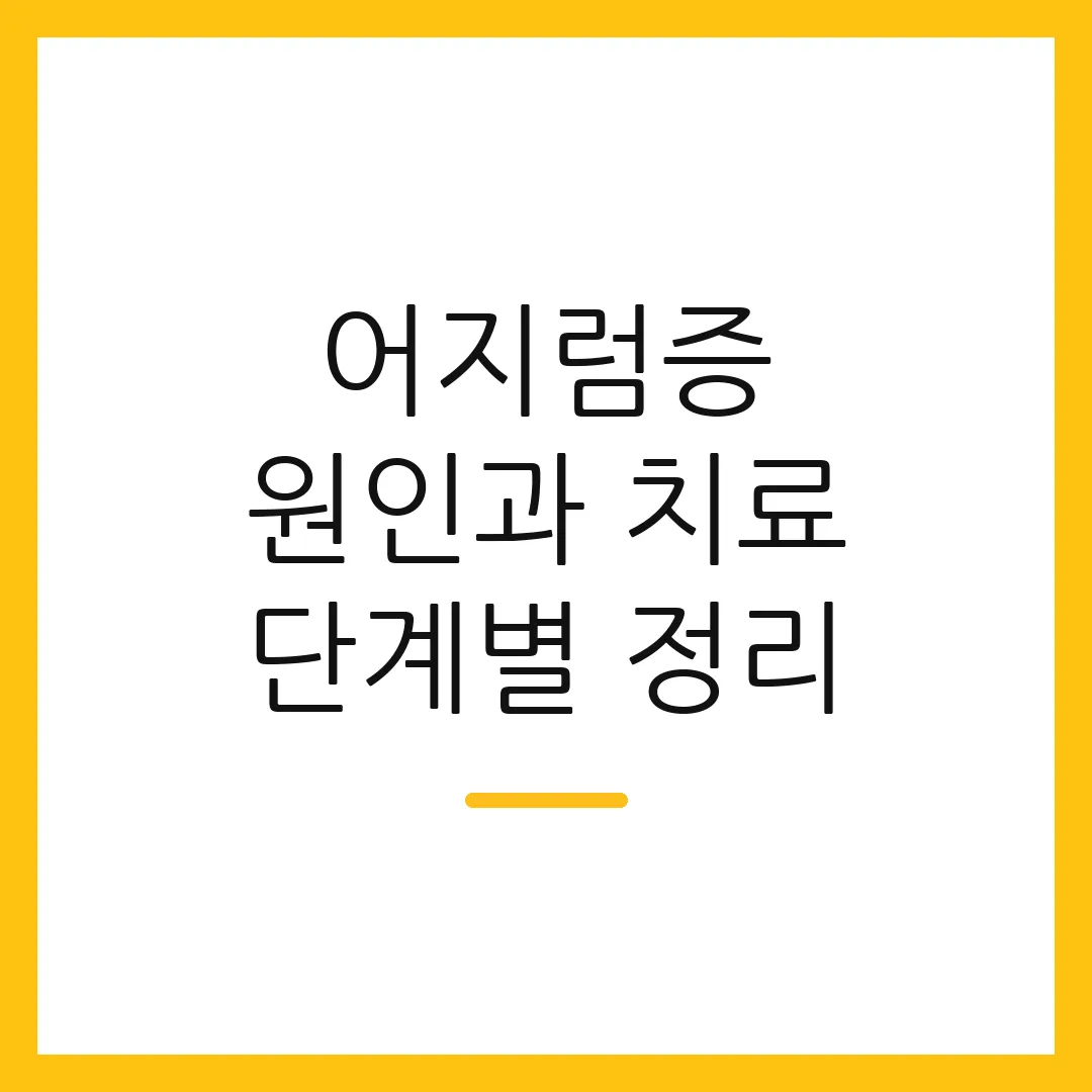 어지럼증 원인과 치료 단계별 정리