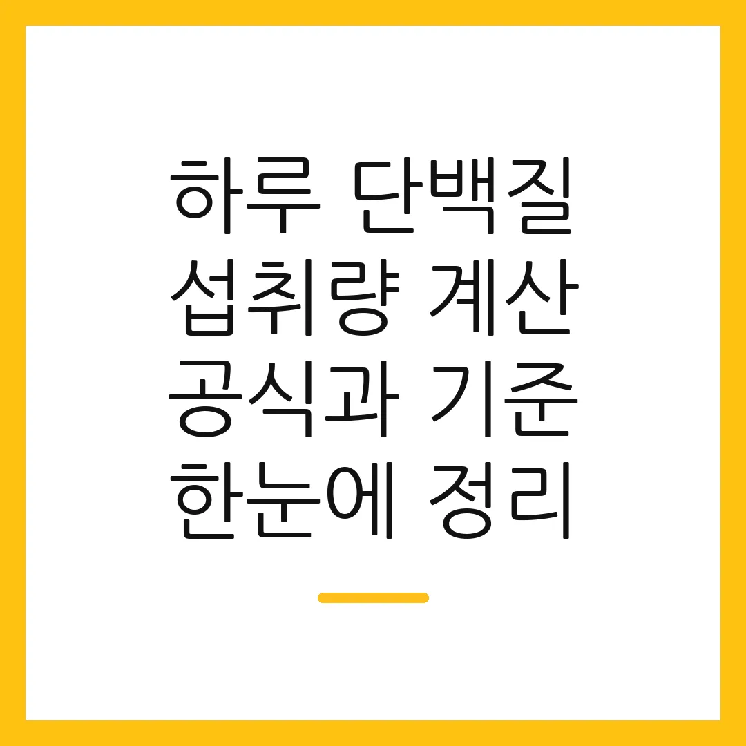 하루 단백질 섭취량 계산 공식과 기준 한눈에 정리