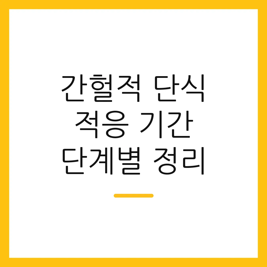 간헐적 단식 적응 기간 단계별 정리